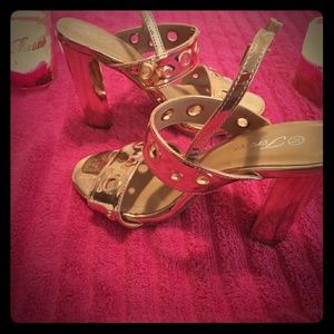 Gold heels with studs